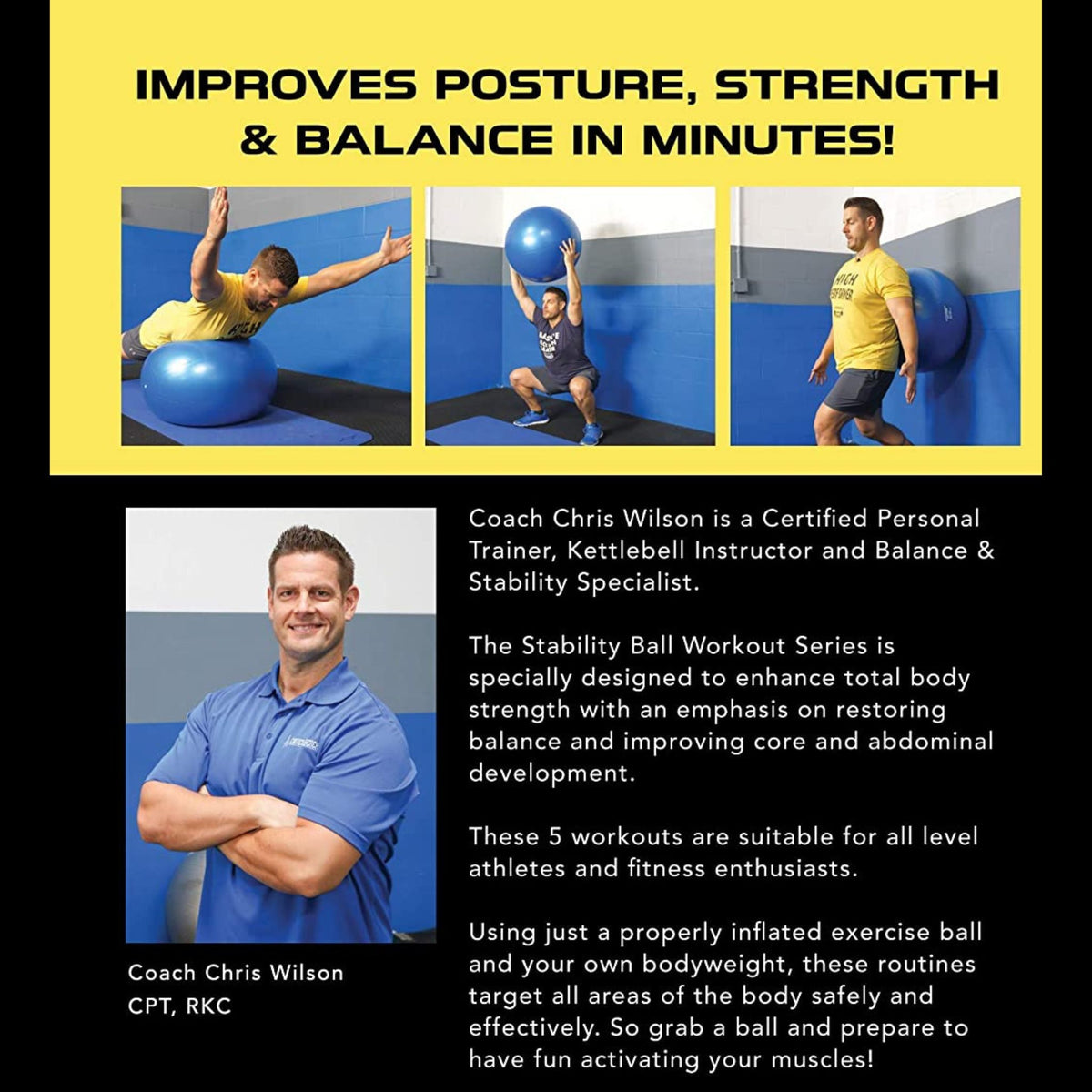 No Back Strain Stability Ball Workout Series - Digital/DVD
